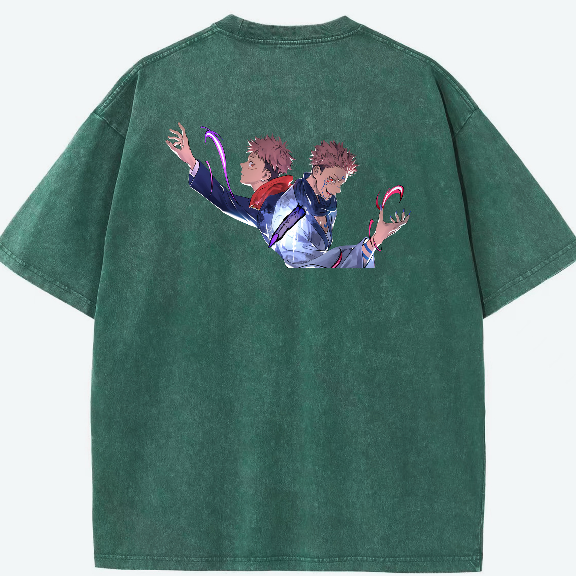 （画像用） 呪術廻戦 Jujutsu Kaisen 綿100% ヴィンテージ風 半袖Tシャツ（背面プリント）